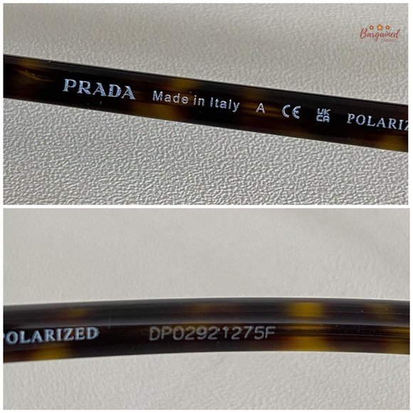Authentic Prada Pale Gold Metal Rectangle Sunglasses Brown Polarized Lens main image 9